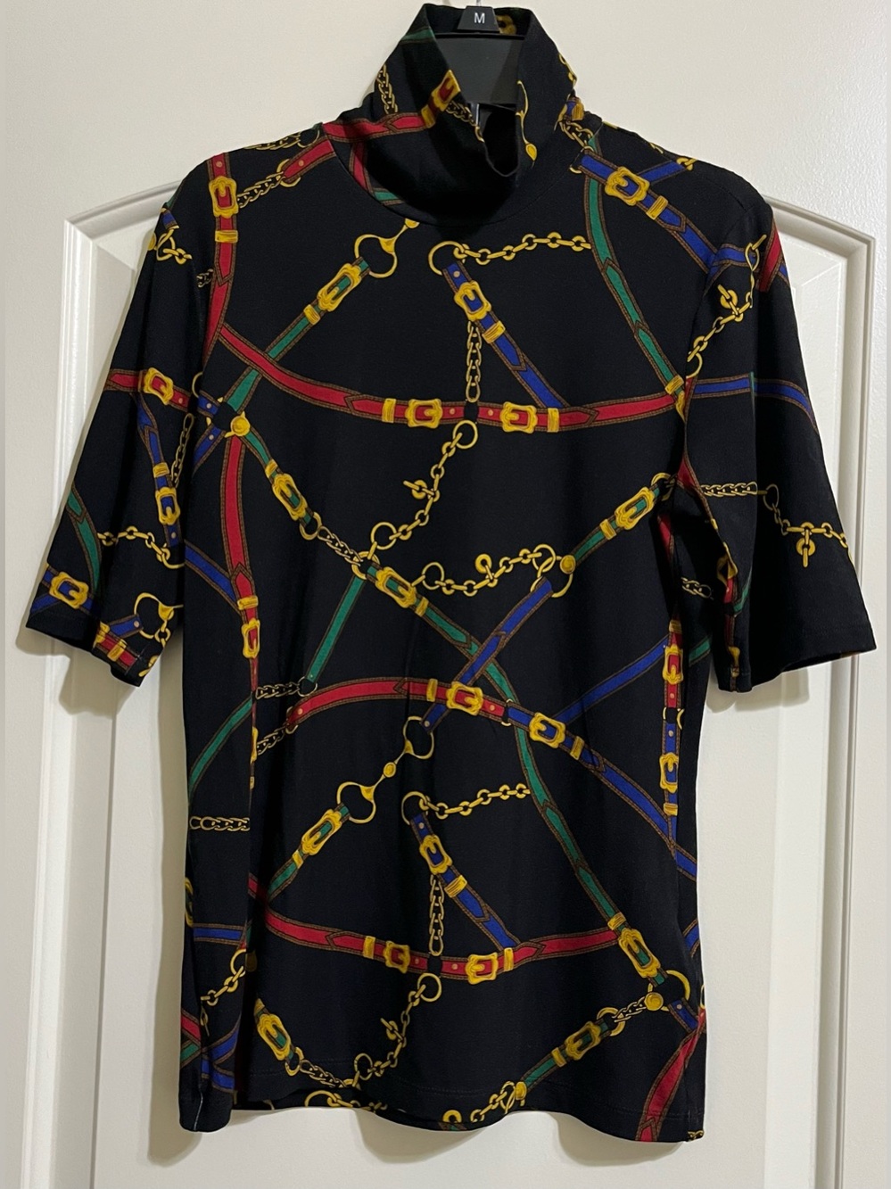 Lauren Ralph Lauren Women’s Multicolored Equestrian Belted Mock Collar S/M